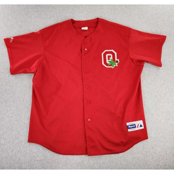 Vintage Ohio State Mesh Baseball Jersey Block O University Majestic USA Size 2XL - Picture 1 of 14